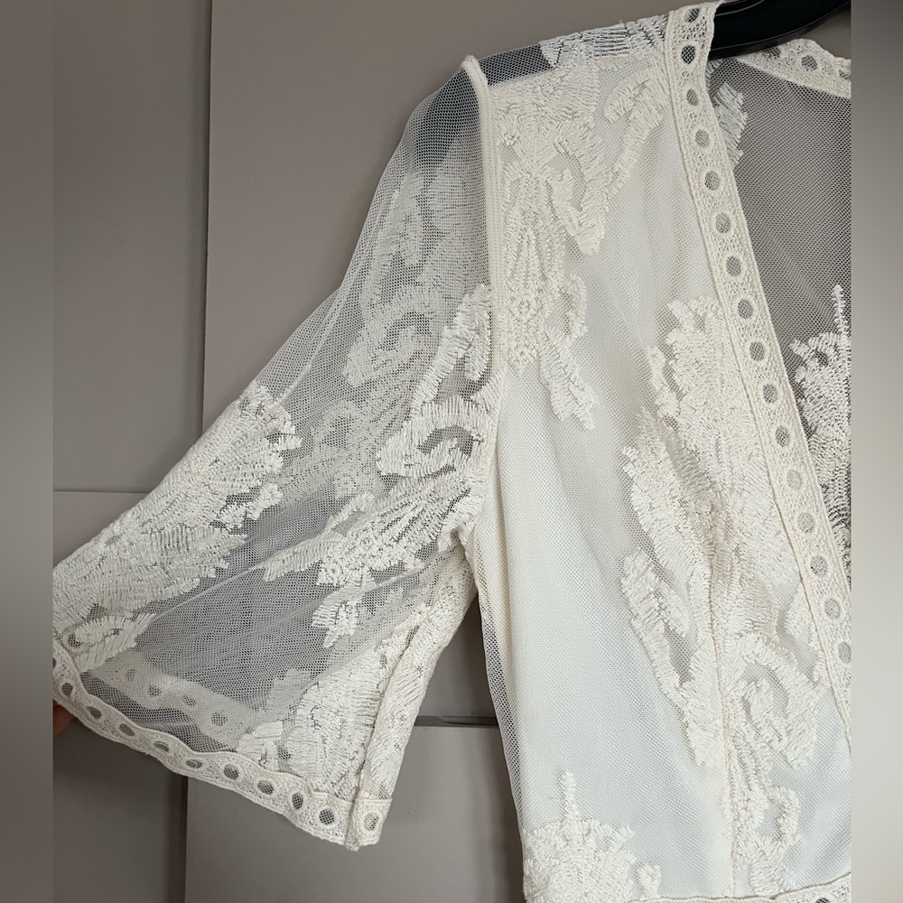 Wishlist White lace maxi bridal dress size S - Picture 3 of 8